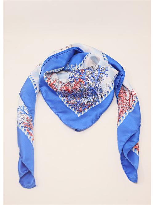 silk scarf with coral print La Dolce Vista x Mané Capri | FOULARDCORALLICORALS